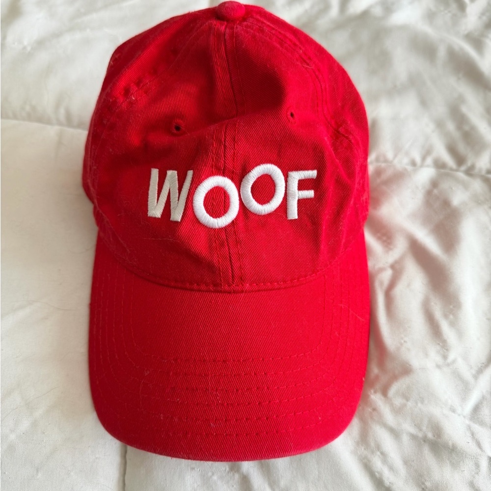 Red 'WOOF' Baseball Cap